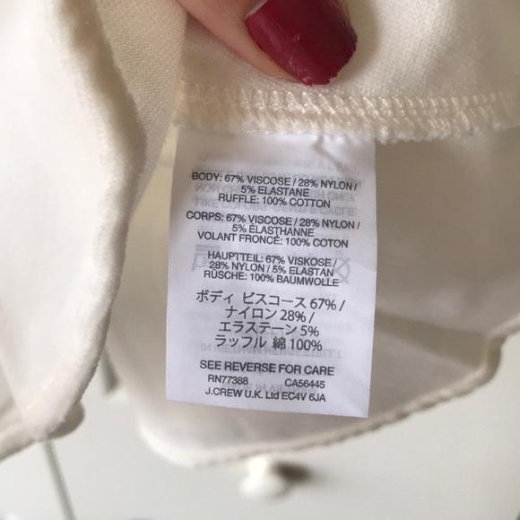 J Crew white cotton/velvet peplum tank - Picture 3 of 4